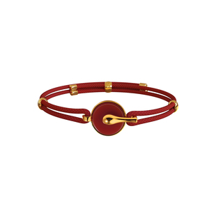 盐岛方枪枪同款平安如意红玛瑙平安扣手绳本命年高级叠戴红绳手链