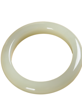 新疆天然和田玉青白玉圆条手镯