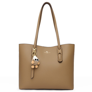 袋鼠真皮女士单肩托特包2026春新款高级感软皮大容量通勤牛皮大包