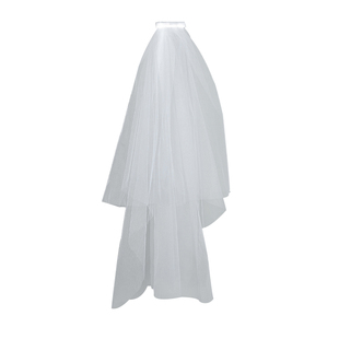 白色头纱头饰领证求婚拍照道具新娘结婚订婚登记主婚纱女蓬蓬小短