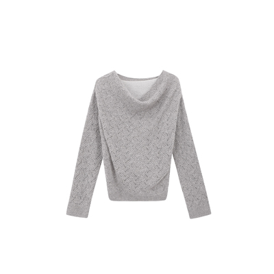 MANNALA丨“莉莉丝”慵懒软糯钩花麻花纹假两件美丽诺毛衣 Q4655