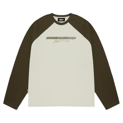 BJHG美式插肩撞色长袖T恤打底衫