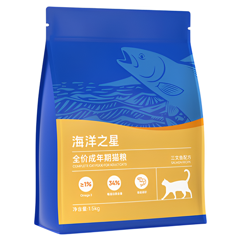 海洋之星貓糧三文魚全價成貓糧試吃添加魚油營養(yǎng)0谷物寵物主糧