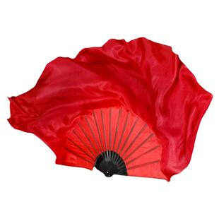 黑骨纯红色万疆舞真丝扇一枝红杏秧歌跳舞扇古典舞扇子胶州秧歌扇