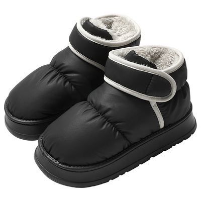红豆高帮棉拖鞋防水保暖加绒厚底