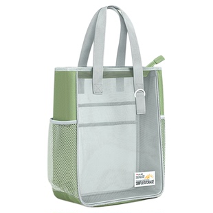 网纱透明手提袋补习袋小学生多层学科分类收纳文件袋大容量便携资料袋男生女生补课包侧口袋轻便多功能试卷袋