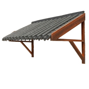 农村自建房楼顶遮阳挡雨棚室外简易中式户外家用雨搭防腐木屋檐