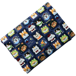 20支纯棉平纹布料印花动物图案DIY手工制作卡通面料牛仔纹大头贴