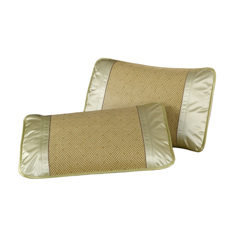 凉席枕套单人冰丝席枕芯套48 74cm 夏季水洗学生藤席枕头套一对装