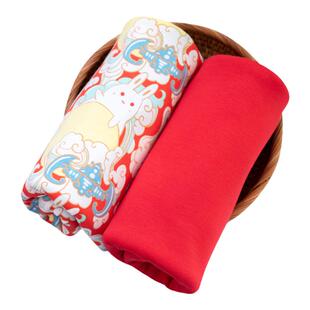 喵爸喵妈原创吉祥红布福字红色纯棉宝宝布料全棉婴儿a类针织面料