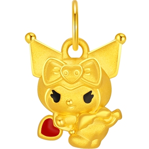 潮宏基三丽鸥酷洛米黄金吊坠足金5D硬金联名丘比特小版生日礼物