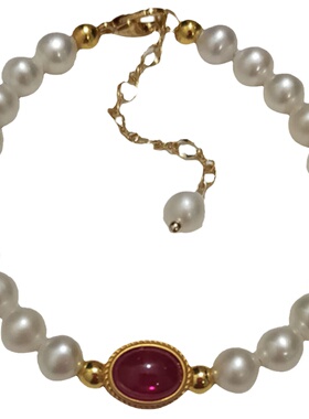 复古轻奢小众天然珍珠手链高级感