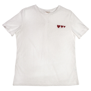 现货~20夏新法式小清新纯棉圆领爱心印花基础款宽松百搭短袖T恤女