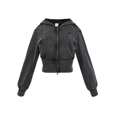 IMXS修身辣妹短款连帽卫衣