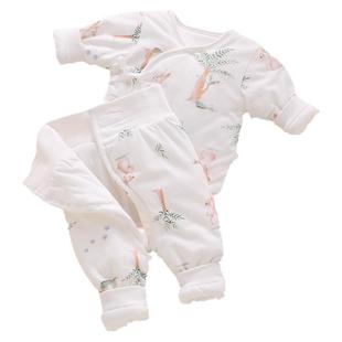 保暖月婴儿冬装初生衣服幼儿秋冬季贴身夹棉新生宝宝棉衣分体套装