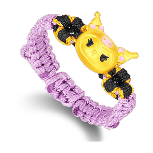 潮宏基三丽鸥酷洛米黄金戒指足金指环关节戒5D硬金送女友礼物