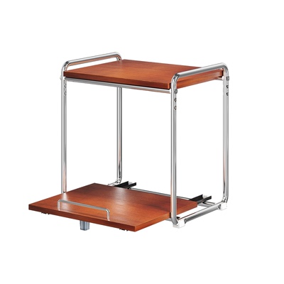 环图实木中古风两层电饭煲置物架