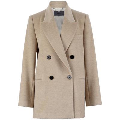 OBEG欧碧倩冬装羊毛呢大衣短款通勤西装领外套10404128