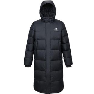 骆驼女装长款黑色羽绒服女冬季2025户外连帽加厚防水保暖极寒外套