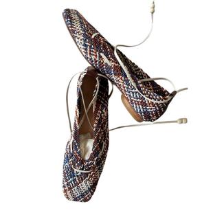 homework atelier 25年编织两穿串珠绑带手工平底鞋方头单鞋M星店