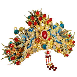 明制小发冠汉服头饰新娘凤冠中式婚礼结婚发饰品苏绣原创设计新款