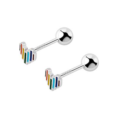 999纯银设计感爱心女不用摘耳钉