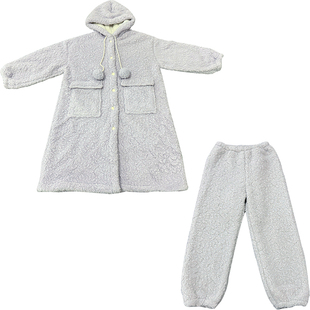 Bananagirl睡衣女款冬季新款珊瑚绒加绒加厚长款睡袍可外穿家居服