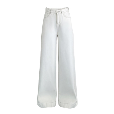 高腰阔腿牛仔裤女拖地微喇叭裤子