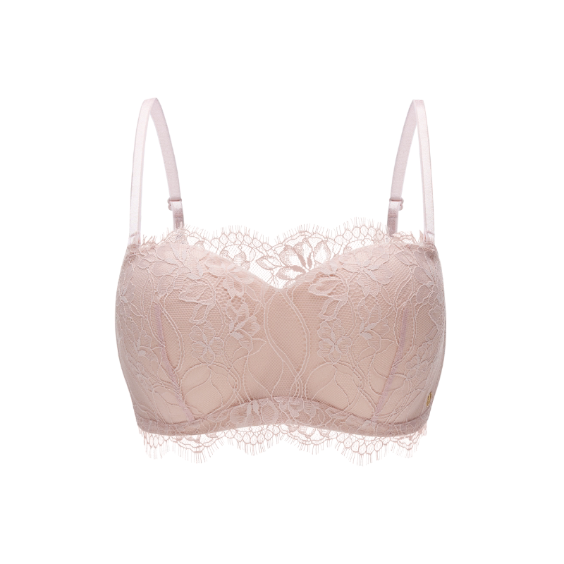 维密 迅猛龙同款小睫毛蕾丝抹胸文胸性感纯欲防滑无肩带内衣女