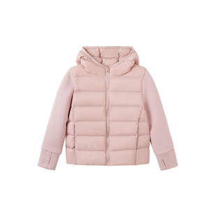 【亲子】柒号童仓女大童白鸭绒羽绒服冬装儿童保暖拼接连帽厚外套