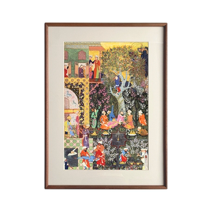 波斯细密画伊朗阿拉伯印度土耳其风情餐厅装饰画卧室玄关书房挂画