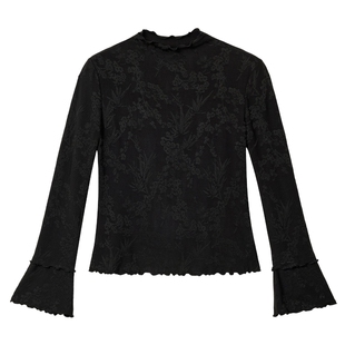 蓝语大码半高领加绒提花打底衫2025冬季新款时尚百搭优雅内搭上衣