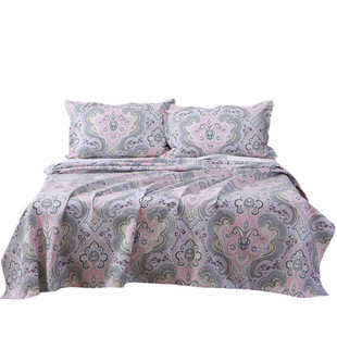 纯棉老粗布床单三件套加厚不易皱不起球榻榻米大炕单民族风帆布料