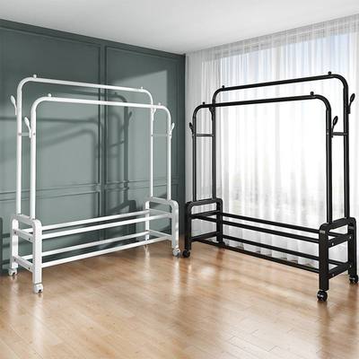 简易晾衣架落地室内折叠卧室子单阳台晒被子挂衣架神器家用杆式凉