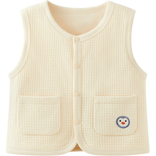 微狮牧尼婴儿马甲秋冬装蓄热保暖宝宝抗菌夹棉发热加厚背心坎肩