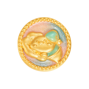 明牌珠宝＆饭粒猫与包子鸭联名黄金串珠 足金甜梦抱抱手串AFP1391