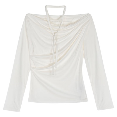 Heatherich T恤女2026春季新款气质休闲纯色露肩长袖上衣577684