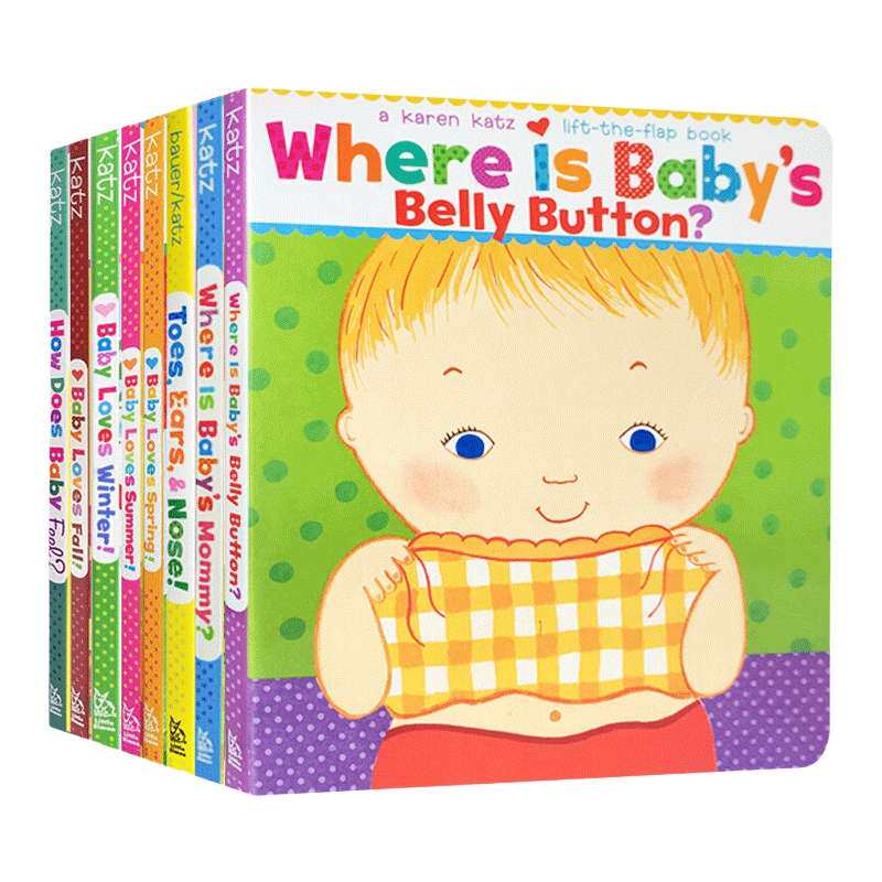 英文原版绘本 Karen Katz凯伦卡茨系列8册 Where is baby‘s belly button宝宝的肚脐眼纸板书撕不烂 儿童英语启蒙 进口英语原版书