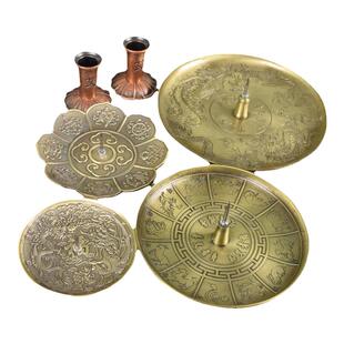 艾条底座接灰托盘户外熏香固定插艾条底座铜合金家用器具艾条固定