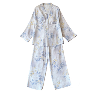 2026新款棉绸睡衣夏季薄款凉感长袖长裤可外穿人造棉家居服套装女