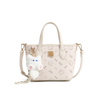官网正品Cow&Kitty粉色手提菜篮子托特包2026新款通勤单肩手提包