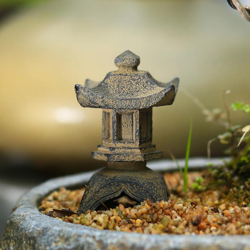 微景观造景摆件小石亭子花园庭院假山盆景装饰品摆设中式小石灯塔