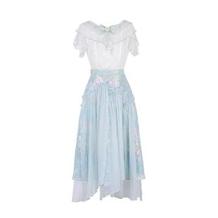 花间裳/人鱼郡主/ 多巴胺穿搭衬衫清新法式夏季衬衣短袖衬衫2024