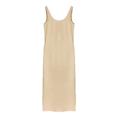 何识简约直筒露背连衣裙