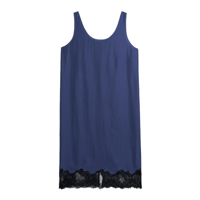 TOFOD 莫妮卡 砂洗真丝背心裙 拼蕾丝边真丝内搭百搭长裙