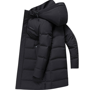 雅鹿爸爸装中老年男士羽绒服男款中长款2025新款冬季加厚冬装外套