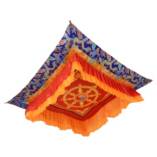 藏式宝盖华盖佛顶藏族佛堂装饰十字金刚杵龙头绣法轮坛城天棚宝伞