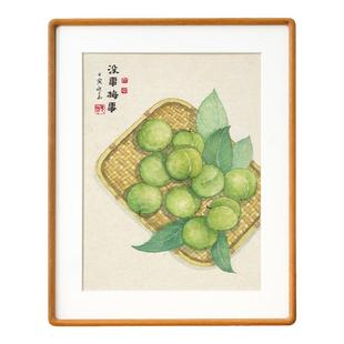 祝嘉x望山小书房新中式餐厅挂画日式原木风卧室客厅寓意好装饰画