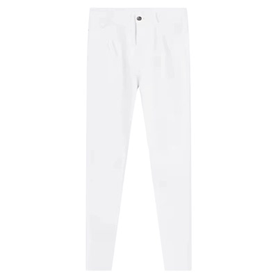 不透肉白色修身弹力小脚牛仔裤男