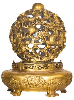 全铜九转乾坤鼎摆件 时来运转九龙鼎 客厅办公室家居装饰礼品摆设